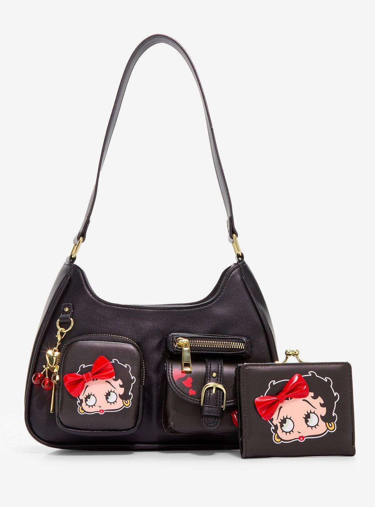Billetera Betty Boop con lazo y cierre de boquilla