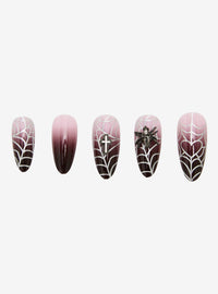 Set de uñas postizas degradadas con telarañas