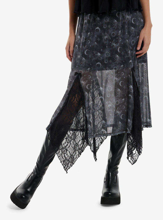 Falda midi de malla Cosmic Aura