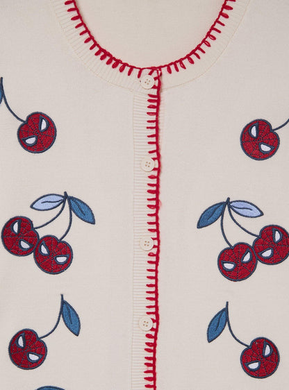 Cárdigan Spider-Man con cerezas de máscaras