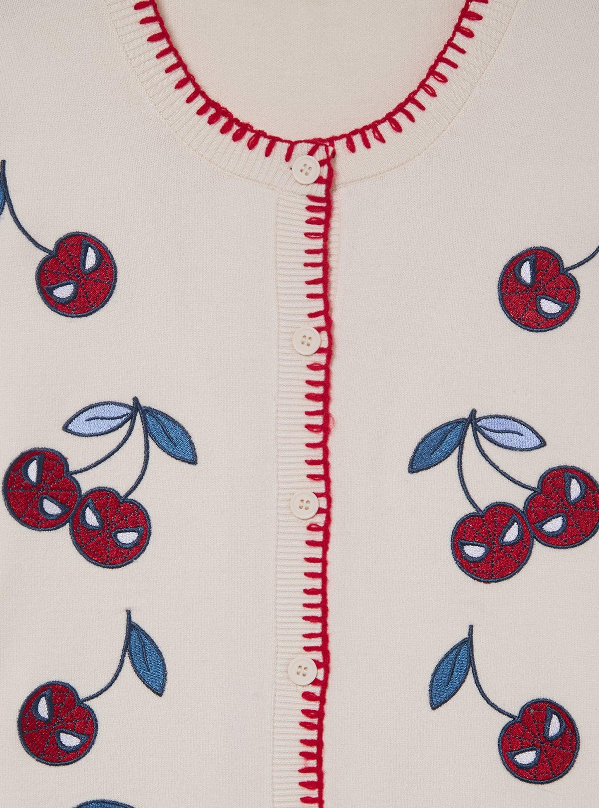 Cárdigan de mujer talla grande Spider-Man con cerezas