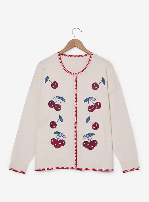Cárdigan de mujer talla grande Spider-Man con cerezas