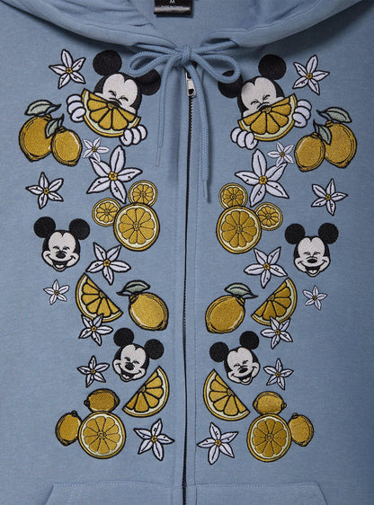 Polerón con cierre bordado de Mickey Mouse y limones