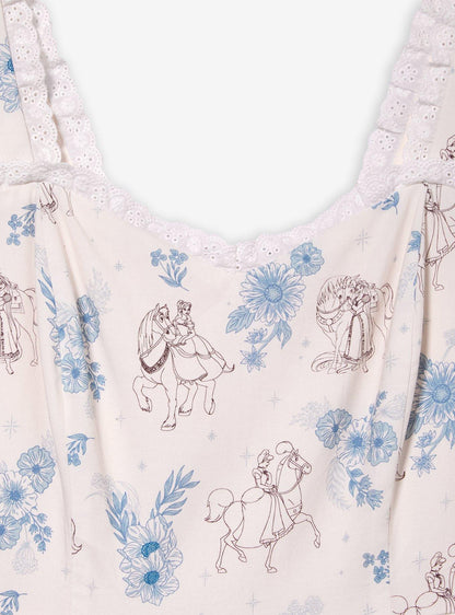 Vestido Disney Princess con flores y caballos