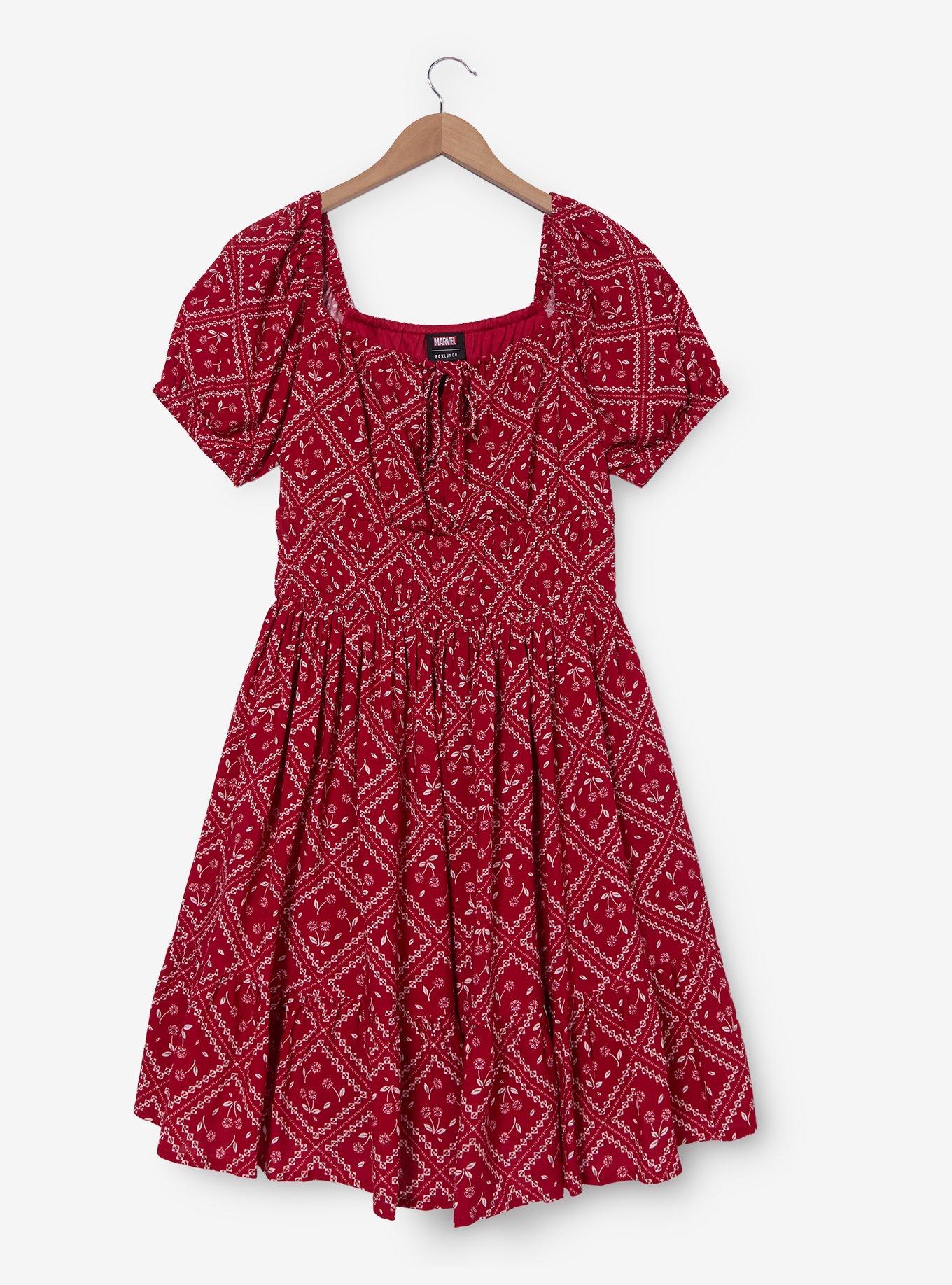 Vestido plus size de cerezas y pañuelo Spider-Man