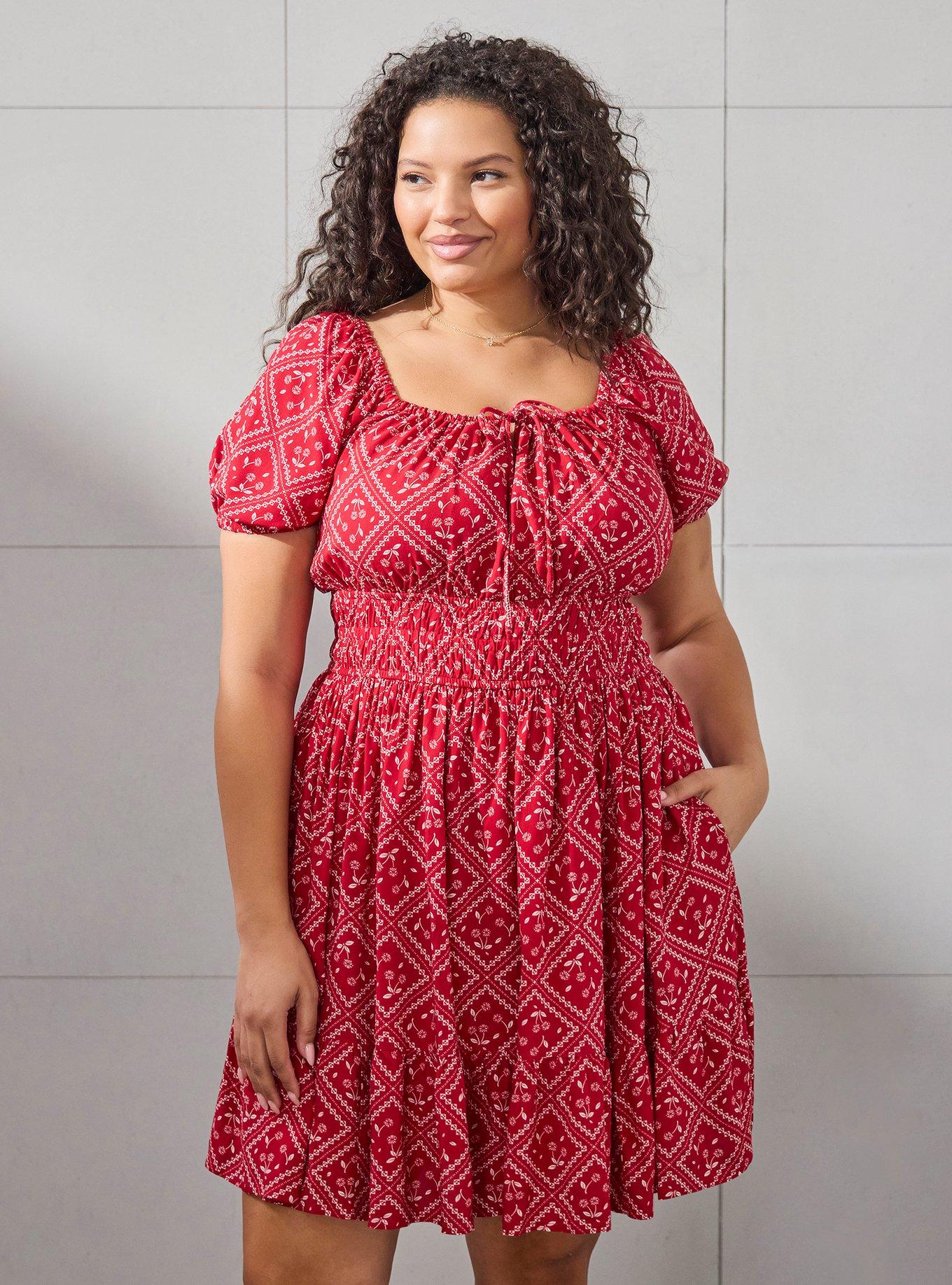 Vestido plus size de cerezas y pañuelo Spider-Man