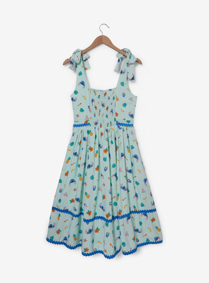 Vestido estampado de frutas Stitch