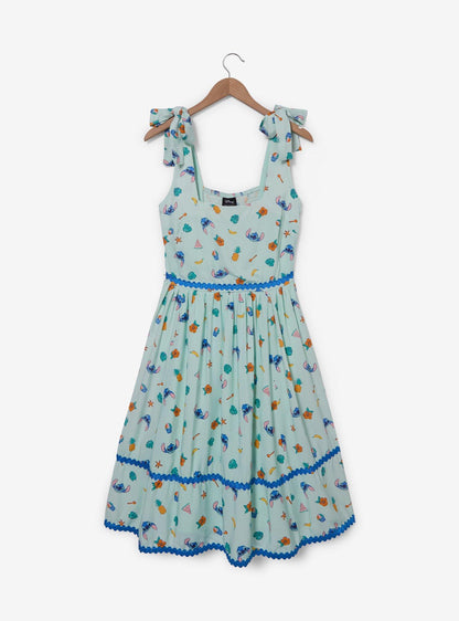 Vestido estampado de frutas Stitch