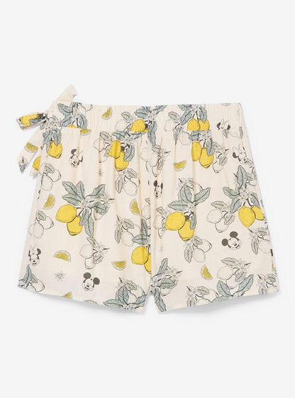 Falda-short de lino Disney Mickey & Minnie con limones