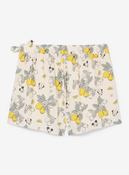 Falda pantalón de lino Mickey & Minnie con limones