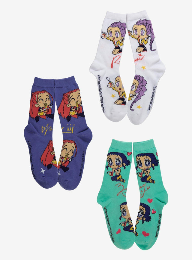 Calcetines KPop Demon Hunters Chibi Huntrix, 3 pares