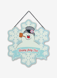 Letrero colgante de madera Frosty the Snowman