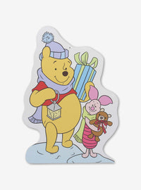 Letrero metálico invernal de Winnie the Pooh y Piglet