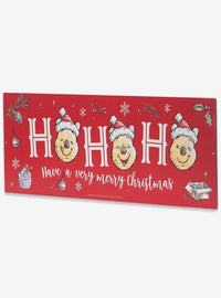 Letrero metálico navideño de Winnie the Pooh