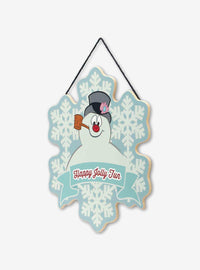Letrero colgante Frosty the Snowman «Happy Jolly Time»