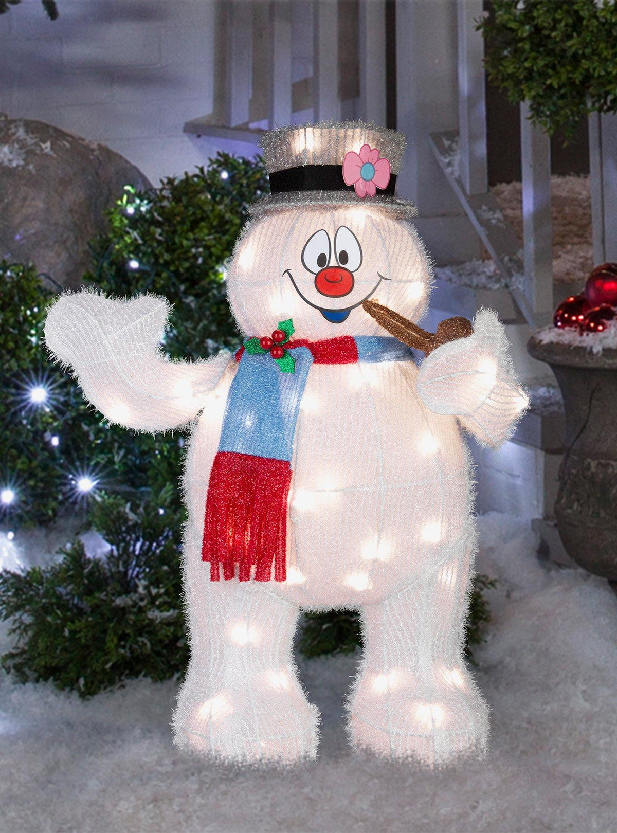 Escultura navideña luminosa de Frosty the Snowman