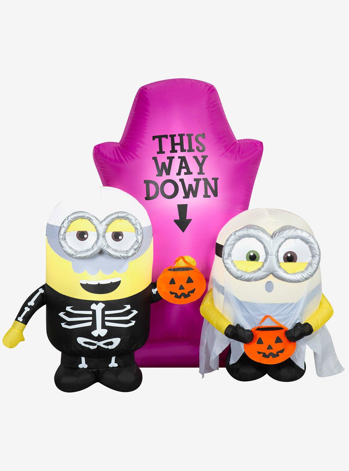 Inflable de Halloween de Minions con escena de lápida