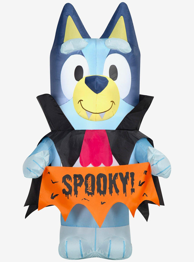 Inflable de Bluey con disfraz de vampiro