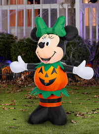 Inflable de Halloween de Minnie Mouse con disfraz de calabaza