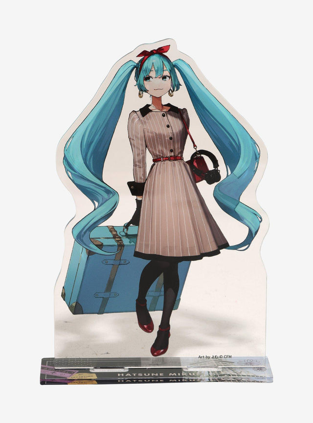 Figura acrílica de Hatsune Miku con maleta turquesa