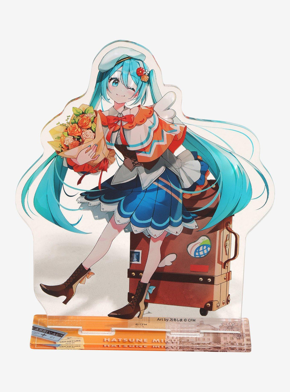 Figura acrílica de Hatsune Miku con flores