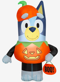 Bluey inflable con disfraz de calabaza de Halloween