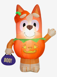 Inflable de Bingo de Bluey con disfraz de calabaza