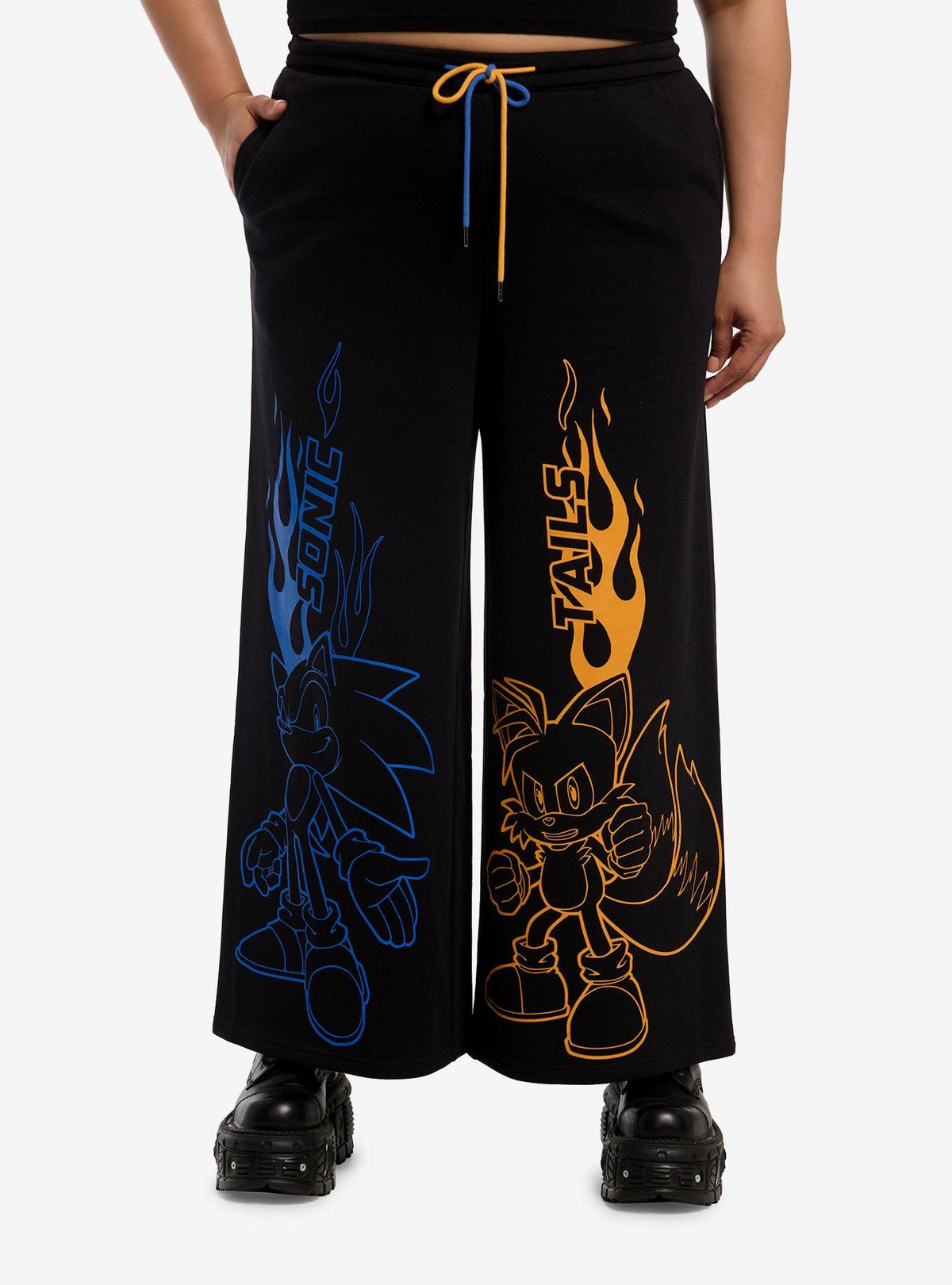 Pantalón ancho Sonic y Tails en tallas grandes