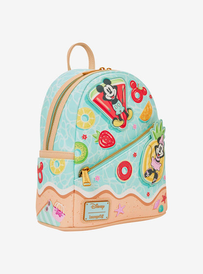 Mochila mini Disney Mickey & Minnie con escena de playa