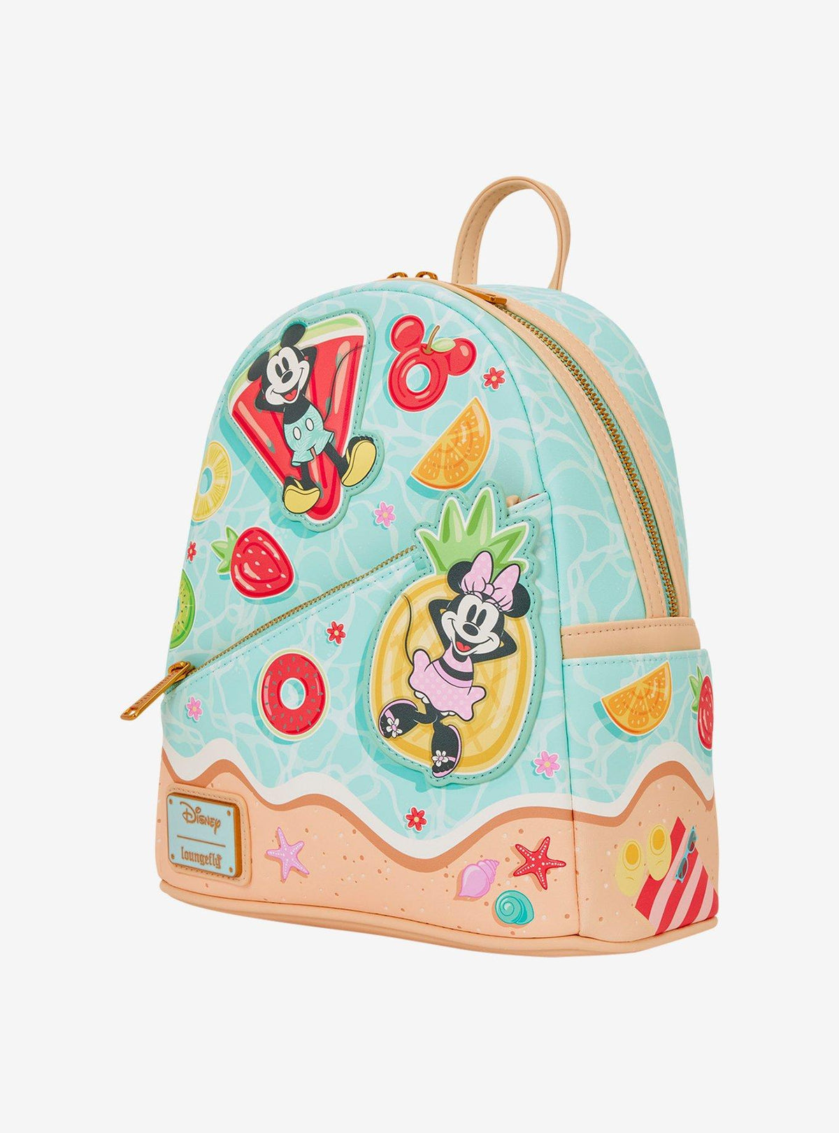Mochila mini Disney Mickey & Minnie con escena de playa