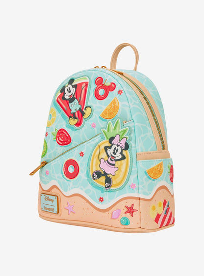 Mochila mini Disney Mickey & Minnie con escena de playa