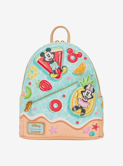 Mochila mini Disney Mickey & Minnie con escena de playa