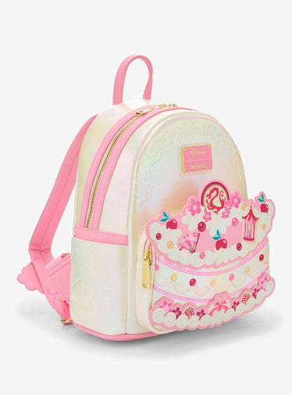 Mochila mini iridiscente de Mulan con pastel