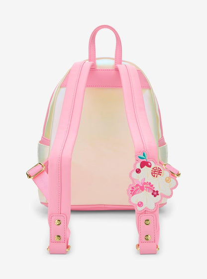 Mochila mini iridiscente de Mulan con pastel