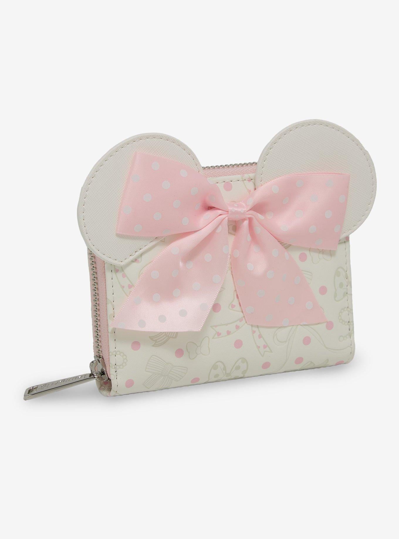 Billetera con cierre Minnie Mouse y lazos