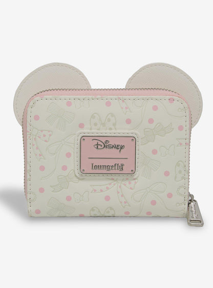 Billetera con cierre Minnie Mouse y lazos