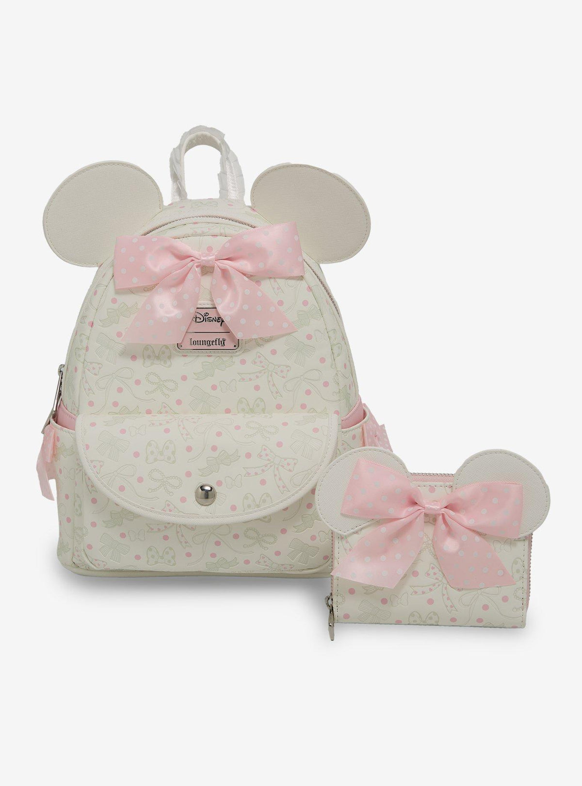 Billetera con cierre Minnie Mouse y lazos