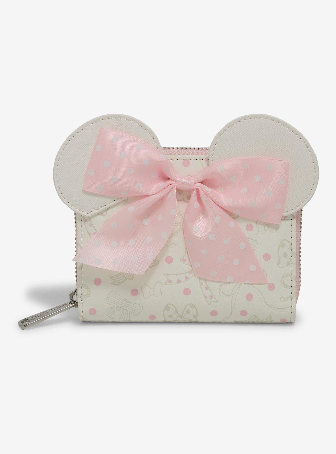 Billetera con cierre Minnie Mouse y lazos