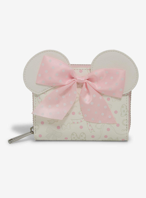 Billetera con cierre Minnie Mouse y lazos