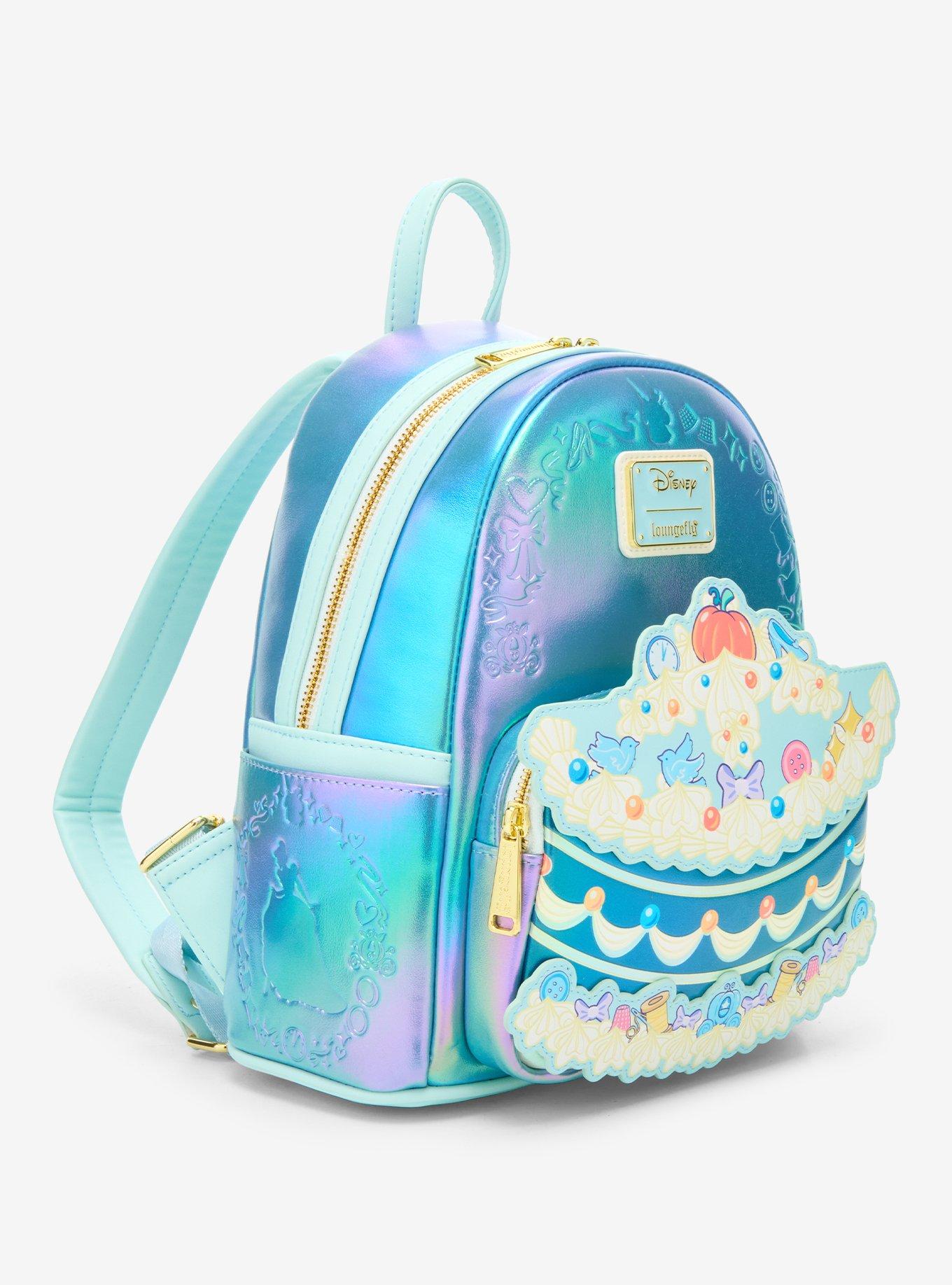 Mochila mini iridiscente de Cinderella con pastel