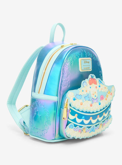 Mochila mini iridiscente de Cinderella con pastel