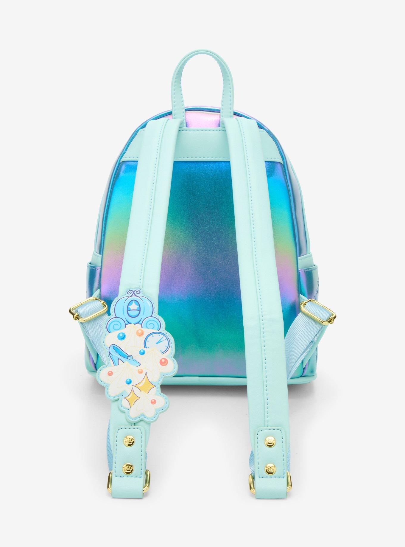 Mochila mini iridiscente de Cinderella con pastel
