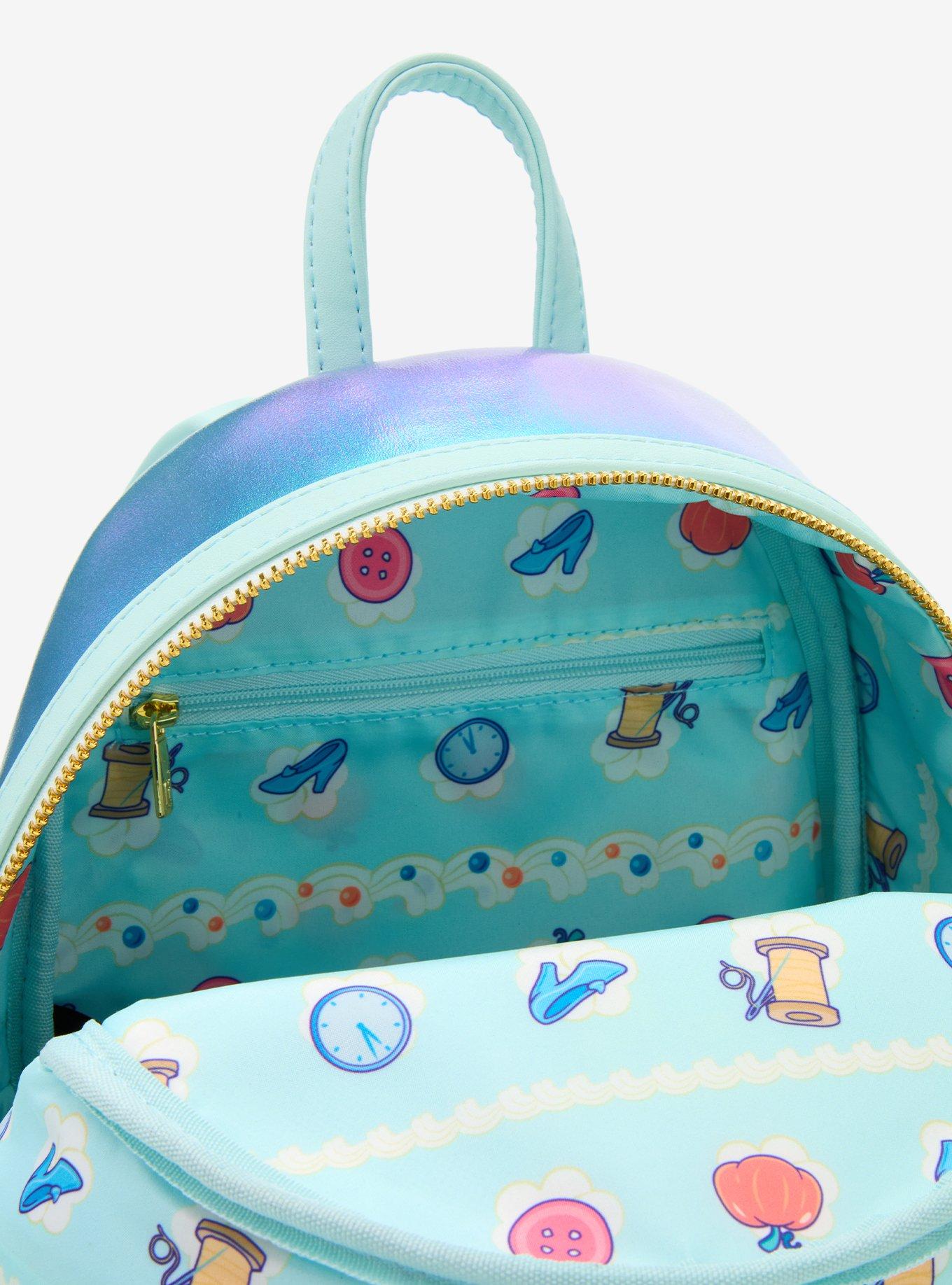 Mochila mini iridiscente de Cinderella con pastel