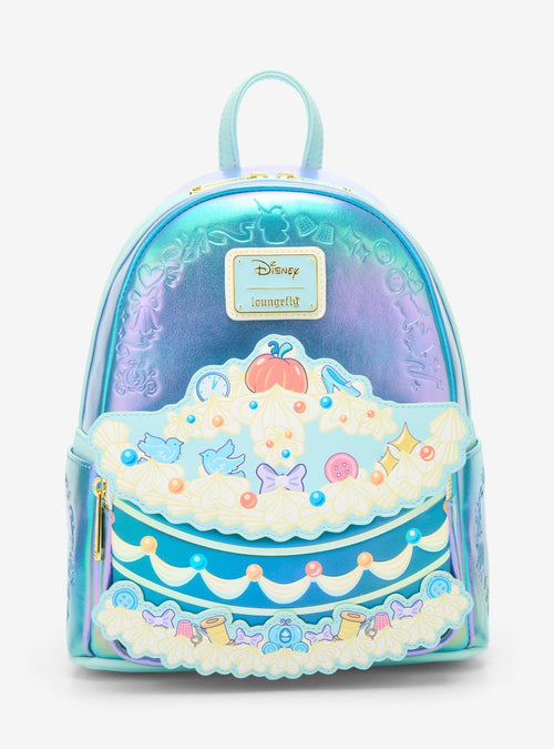 Mochila mini iridiscente de Cinderella con pastel