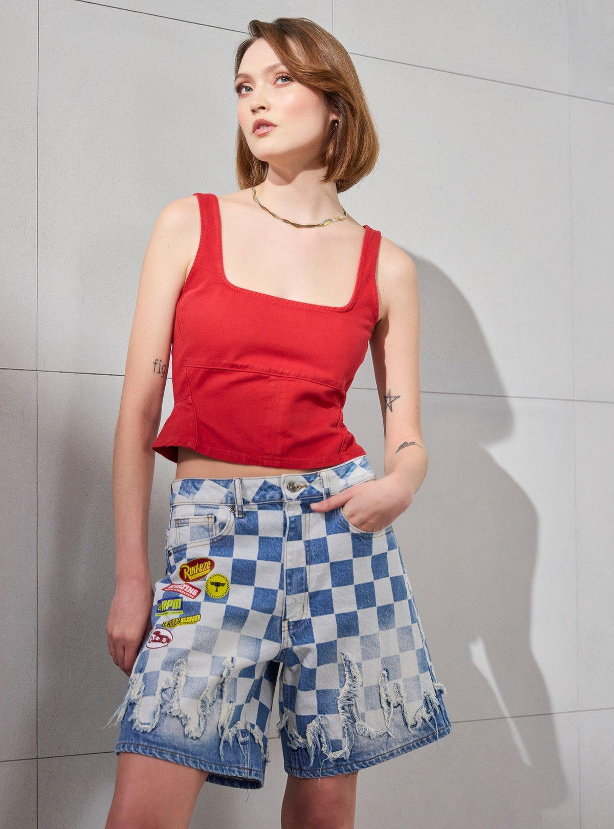 Shorts a cuadros Disney Pixar Cars para mujer