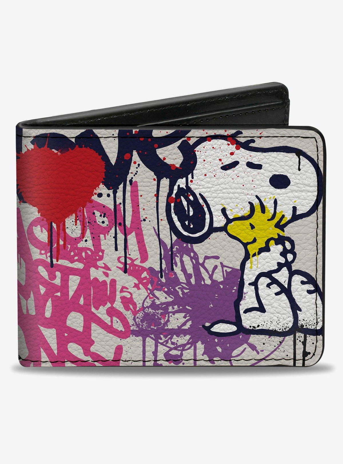 Billetera Peanuts Snoopy y Woodstock estilo graffiti