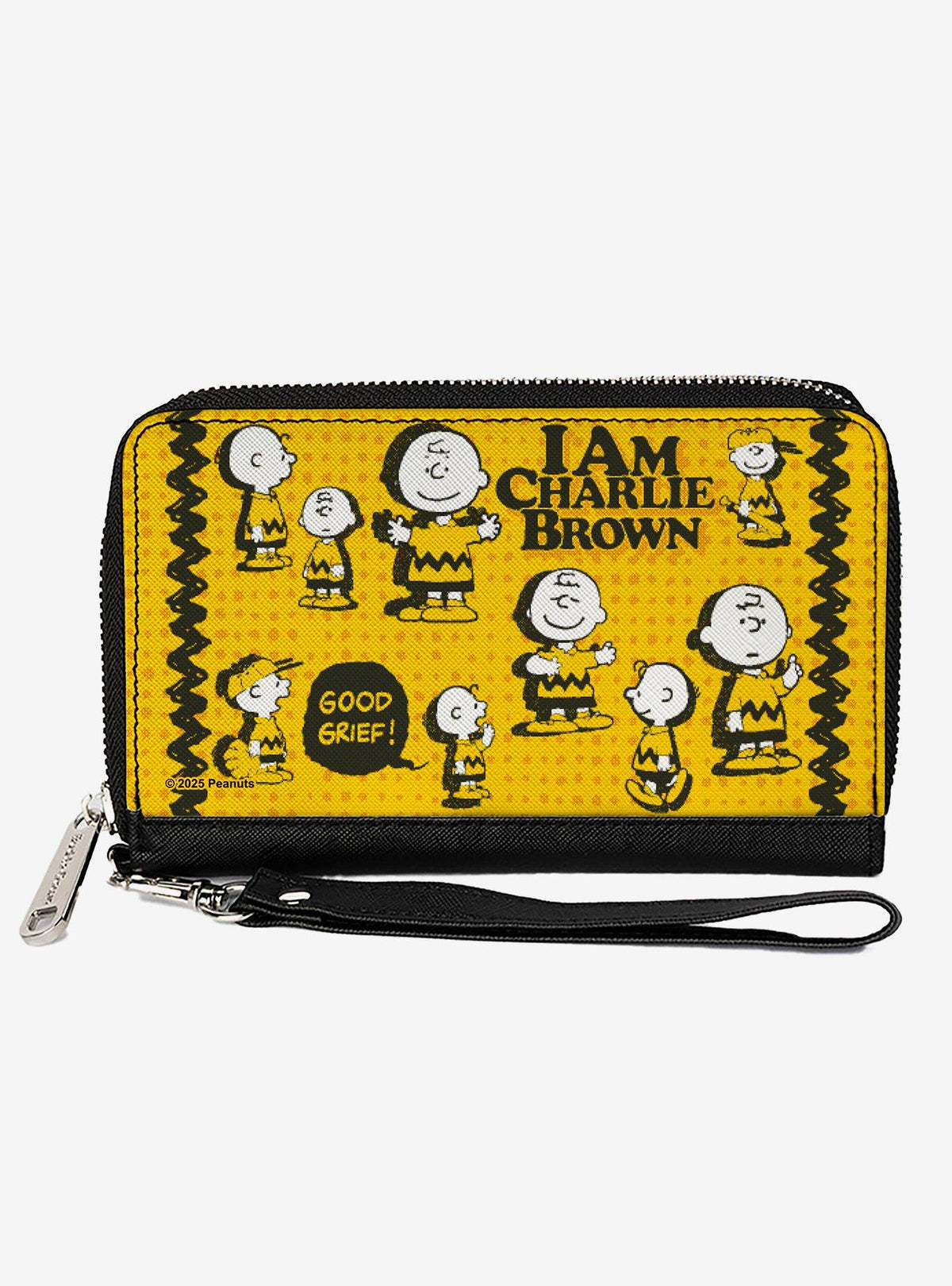 Cartera Peanuts Charlie Brown con cierre y franja zigzag