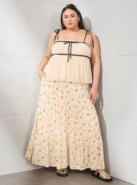 Falda maxi a cuadros de My Neighbor Totoro con verduras