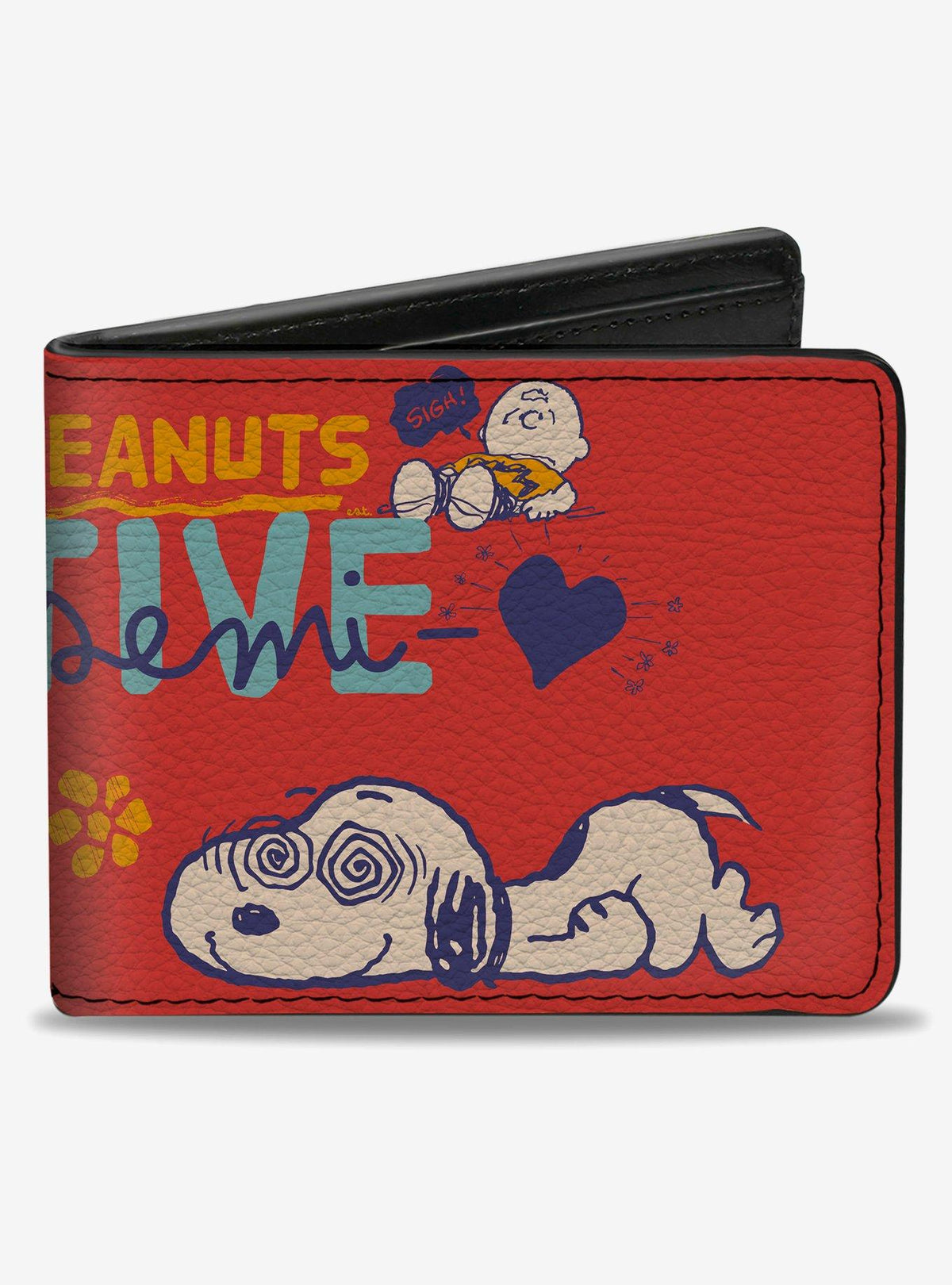 Billetera Peanuts Gang con diseño Semi Positive Vibes
