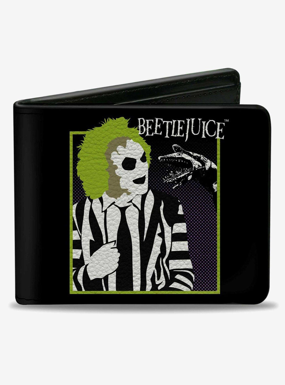 Billetera negra Beetlejuice y gusano de arena